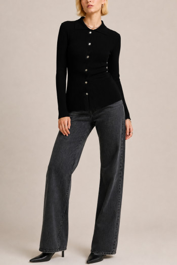 8x5 RIB LONG SLEEVE BUTTON SHIRT